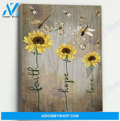 Faith Hope Love Dragonfly Canvas Prints Wall Art - Matte Canvas