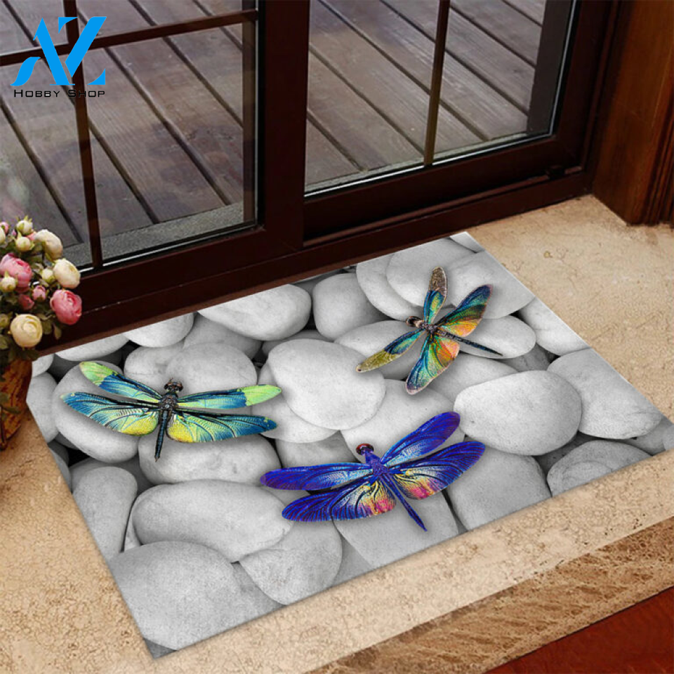 Faith Hope Love Dragonfly Doormat | Welcome Mat | House Warming Gift