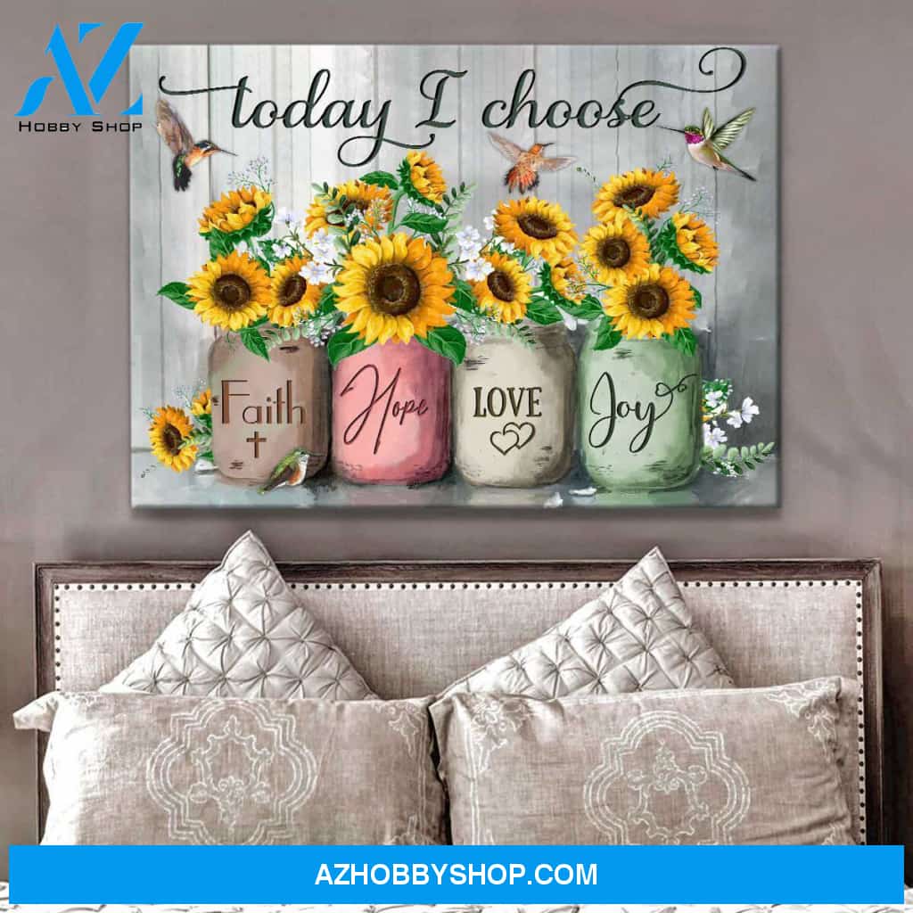 Faith Hope Love Joy Hummingbird Canvas Wall Art, Wall Decor Visual Art