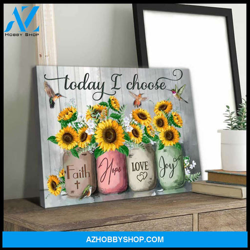 Faith Hope Love Joy Hummingbird Canvas Wall Art, Wall Decor Visual Art