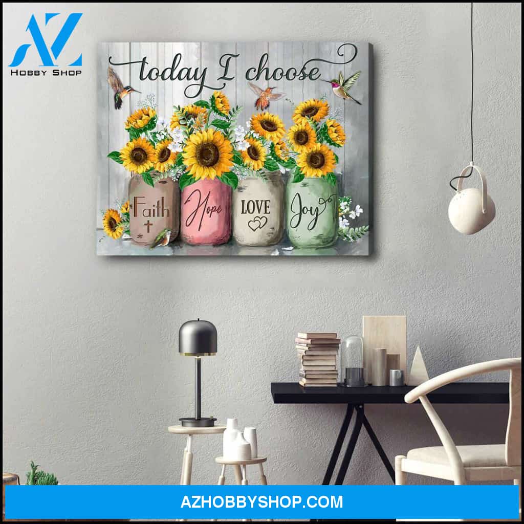 Faith Hope Love Joy Hummingbird Canvas Wall Art, Wall Decor Visual Art