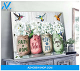 Faith Hummingbird Wall Art Canvas, Wall Decor Visual Art