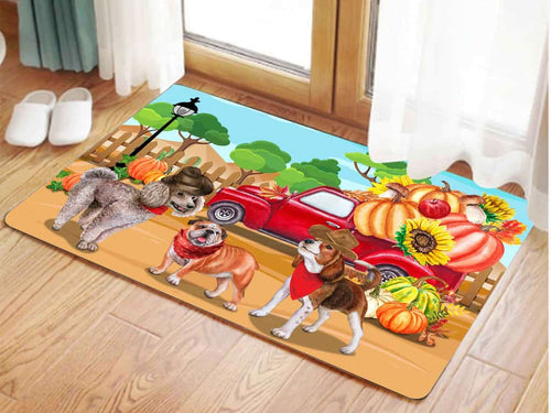 Fall Autumn Daily Pumpkin Dogs Lover Doormat Welcome Mat