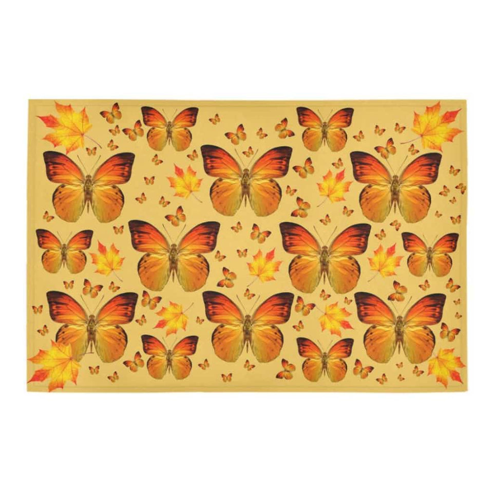 Fall Autumn Maple Leaf Butterfly Doormat Welcome Mat