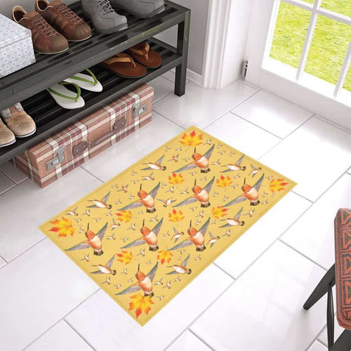 Fall Autumn Maple Leaf Hummingbird Doormat Welcome Mat