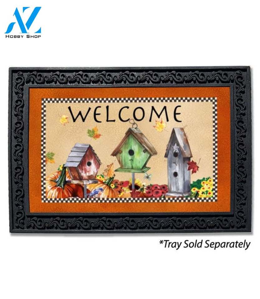 Fall Bird Houses Doormat - 18" x 30"