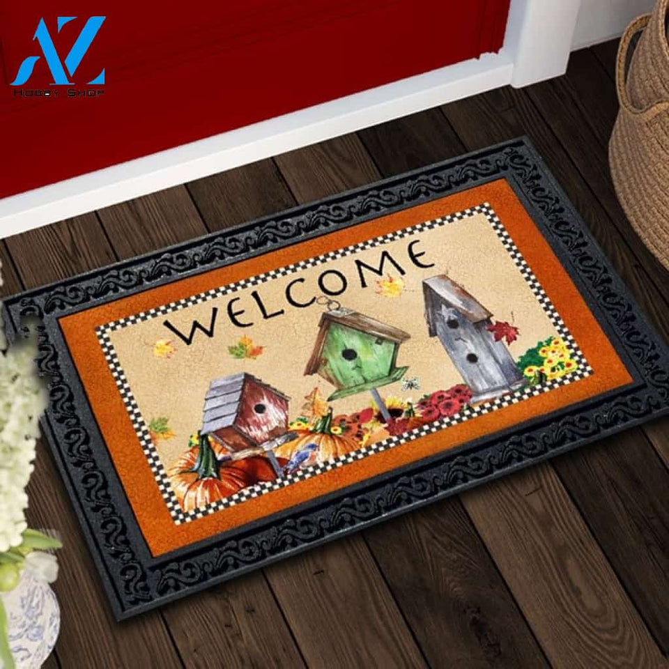 Fall Bird Houses Doormat - 18" x 30"