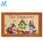 Fall Bird Houses Personalized Doormat - 18" x 30"