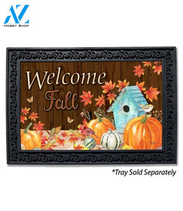 Fall Birdhouse and Pumpkins Doormat - 18" x 30"