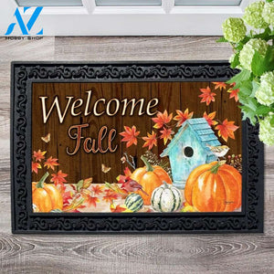 Fall Birdhouse and Pumpkins Doormat - 18" x 30"