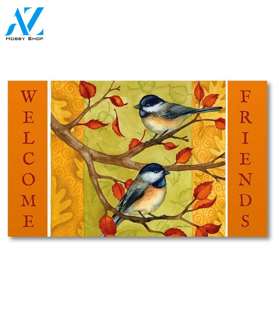 Fall Chickadees Doormat - 18" x 30"