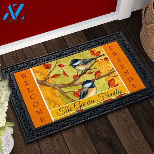 Fall Chickadees Personalized Doormat - 18" x 30"