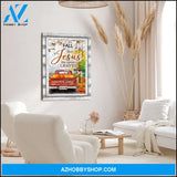 Fall for Jesus he never leaves - Personalized canvas