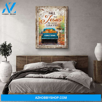 Fall For Jesus - Personalized Custom Name Canvas