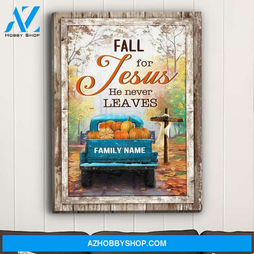 Fall For Jesus - Personalized Custom Name Canvas