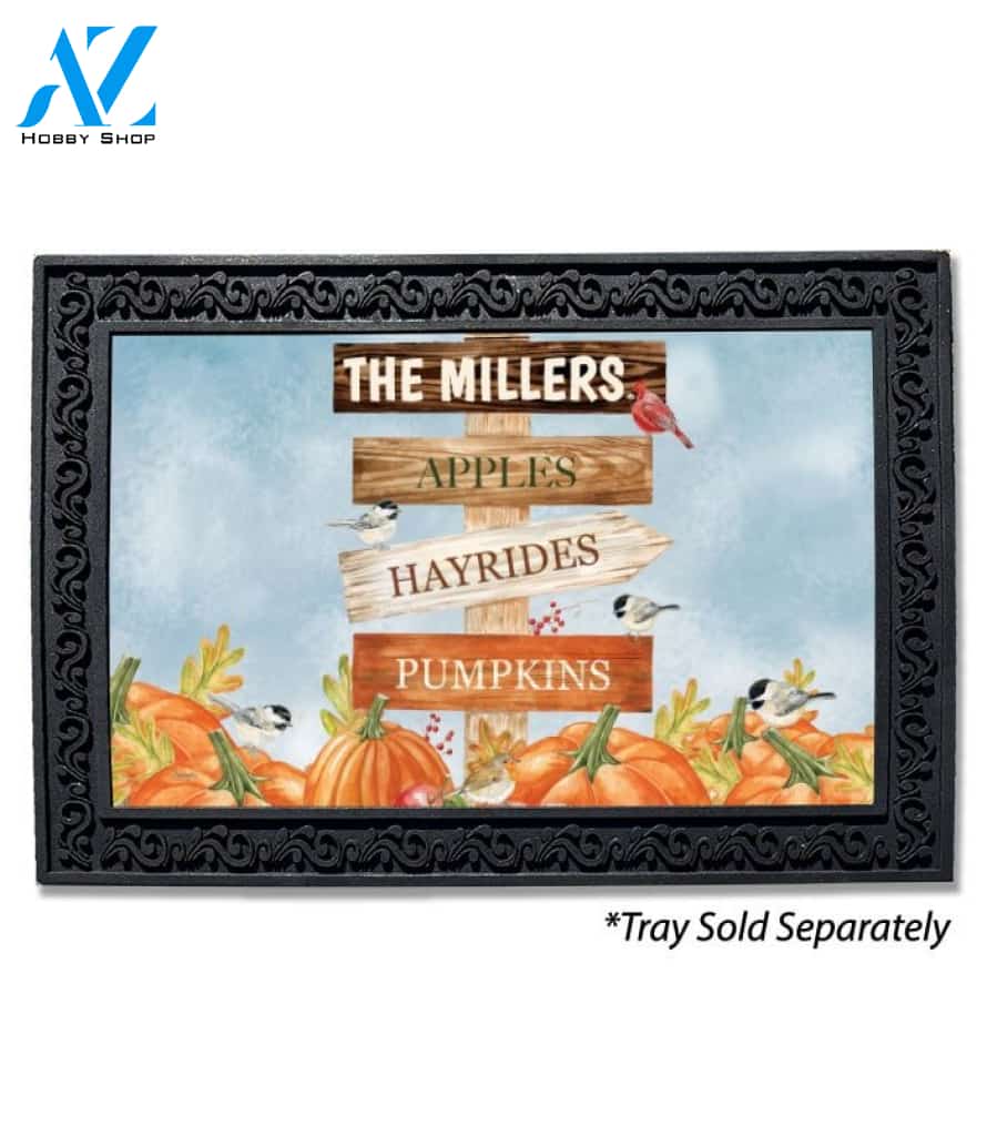 Fall Fun Sign Personalized Doormat - 18" x 30"