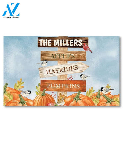 Fall Fun Sign Personalized Doormat - 18" x 30"