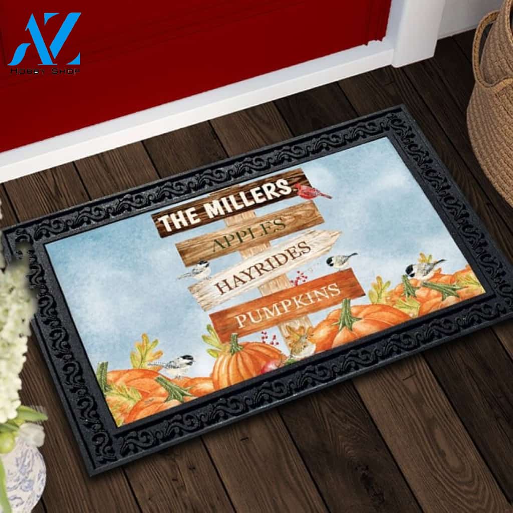 Fall Fun Sign Personalized Doormat - 18" x 30"