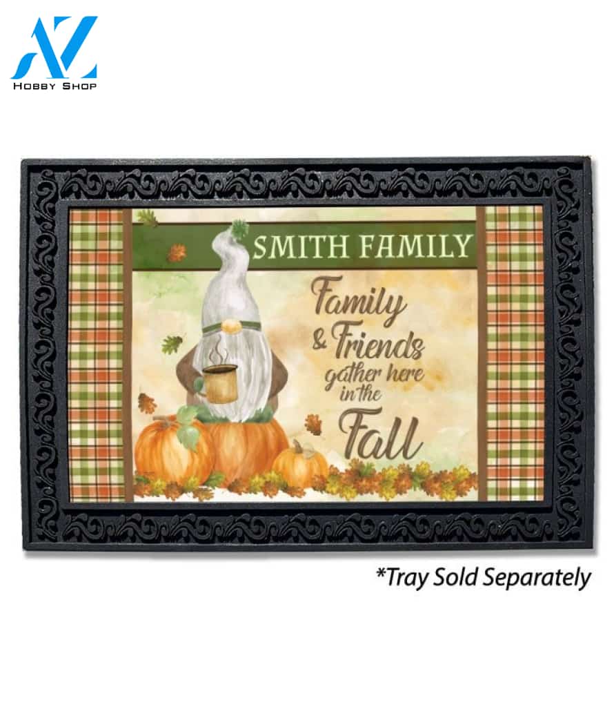 Fall Gnome Family & Friends Personalized Doormat - 18" x 30"