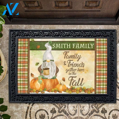 Fall Gnome Family & Friends Personalized Doormat - 18" x 30"