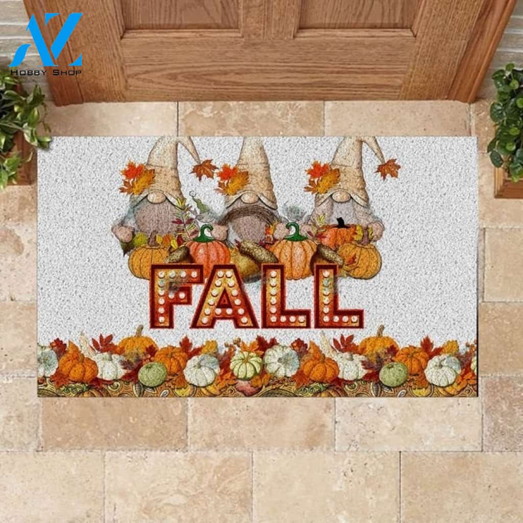 Fall Gnome Pumpkin Doormat, Halloween Gnome Pumpkin Indoor And Outdoor Doormat Warm House Gift Welcome Mat Gift For Funny Halloween