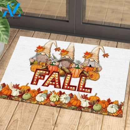 Fall Gnome Pumpkin Doormat, Halloween Gnome Pumpkin Indoor And Outdoor Doormat Warm House Gift Welcome Mat Gift For Funny Halloween