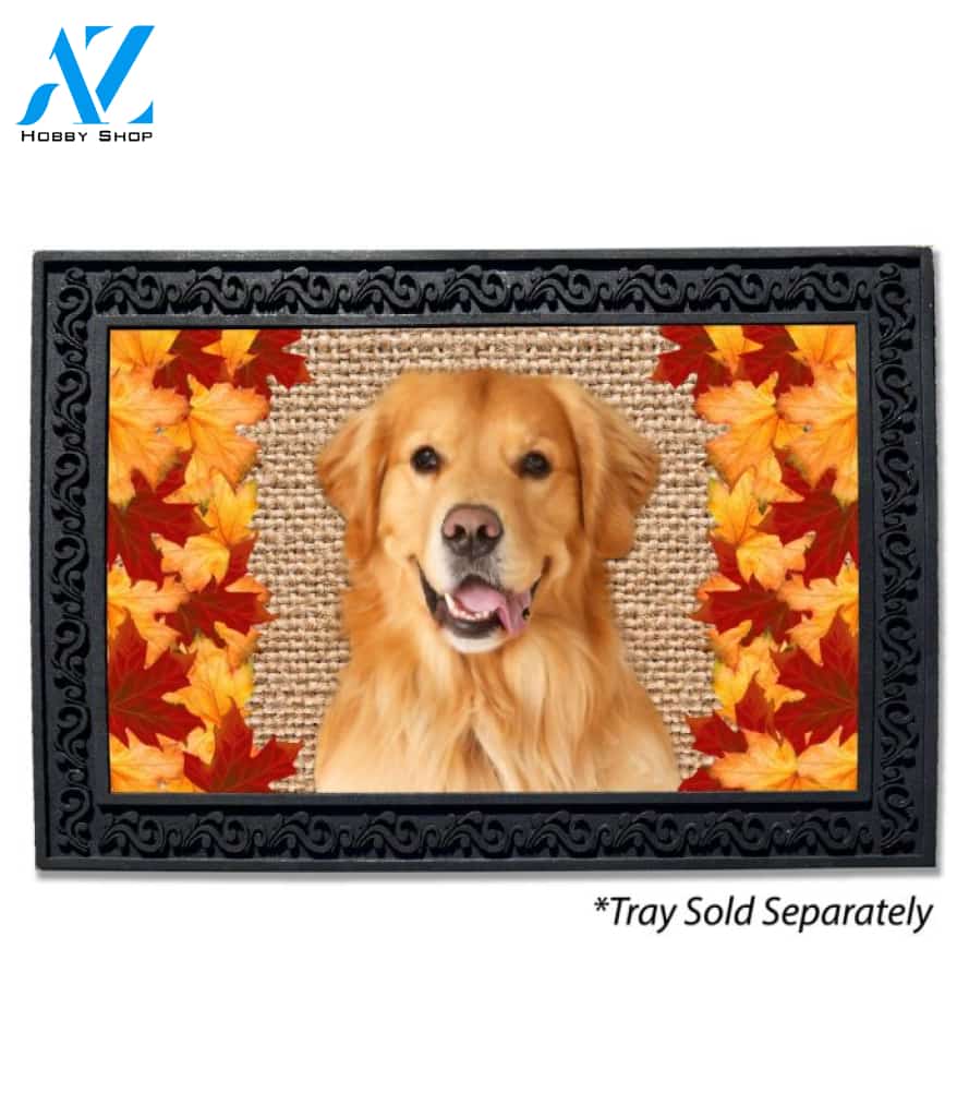 Fall Leaves Golden Retriever Doormat - 18" x 30"