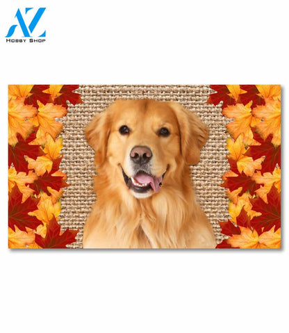 Fall Leaves Golden Retriever Doormat - 18" x 30"