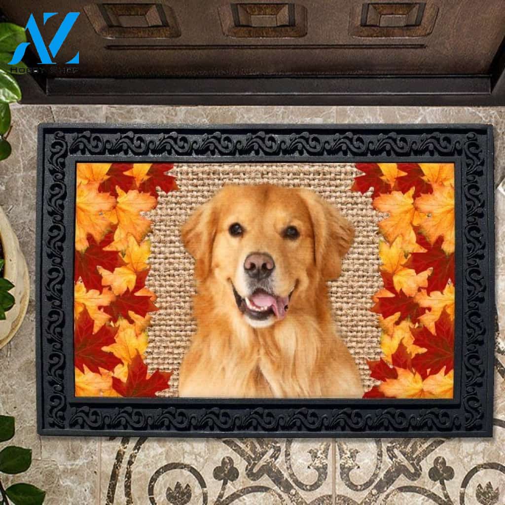 Fall Leaves Golden Retriever Doormat