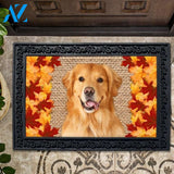 Fall Leaves Golden Retriever Doormat - 18" x 30"