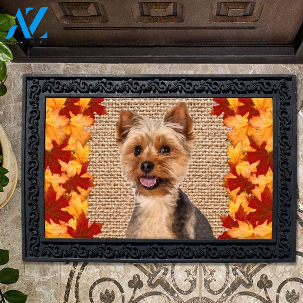 Fall Leaves Yorkie Doormat - 18" x 30"