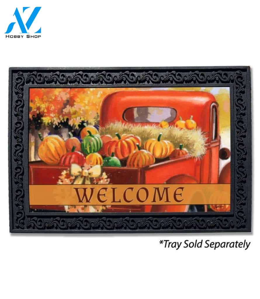 Fall Red Truck Doormat - 18" x 30"