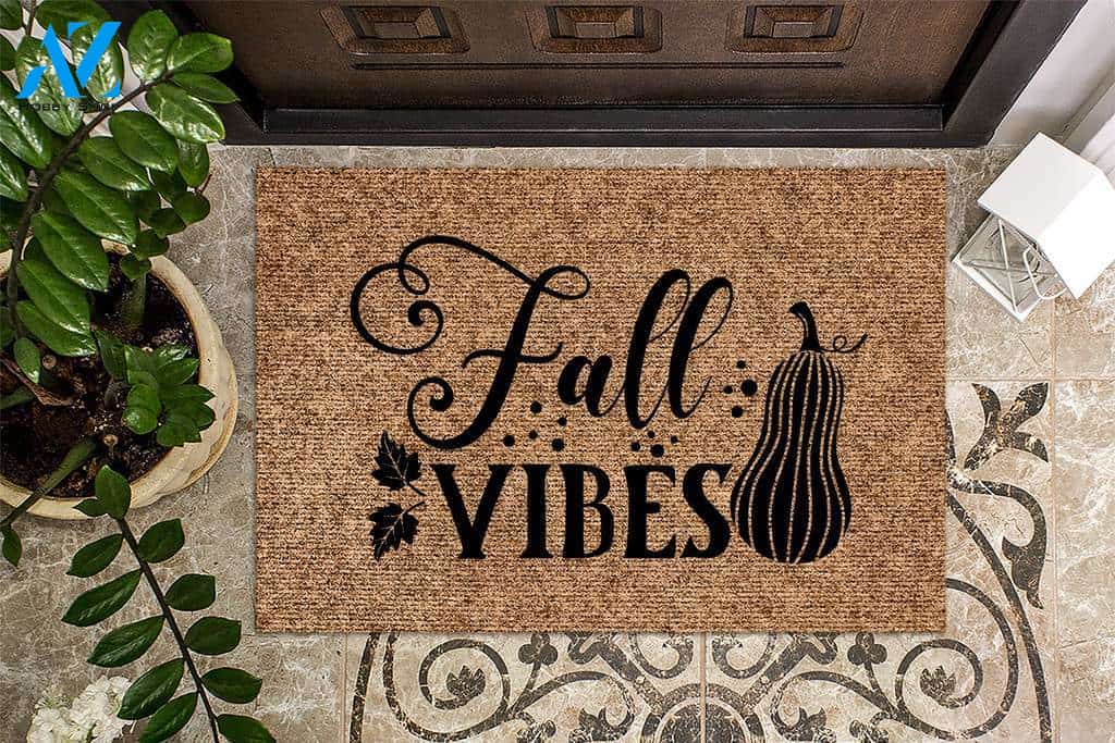 Fall Vibes Pumpkin Indoor And Outdoor Doormat Warm House Gift Welcome Mat Birthday Gift For Autumn Lovers