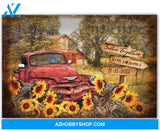 Famille Gift - Beautiful Summer Farmhouse and Pick up Truck - Farmer Customized Poster & Canvas