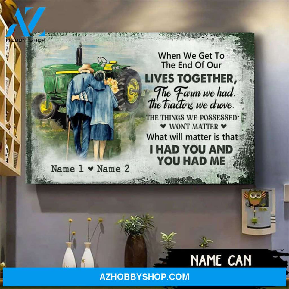 Famille Gift - Famer Old Couple - Farmer Customized Poster & Canvas