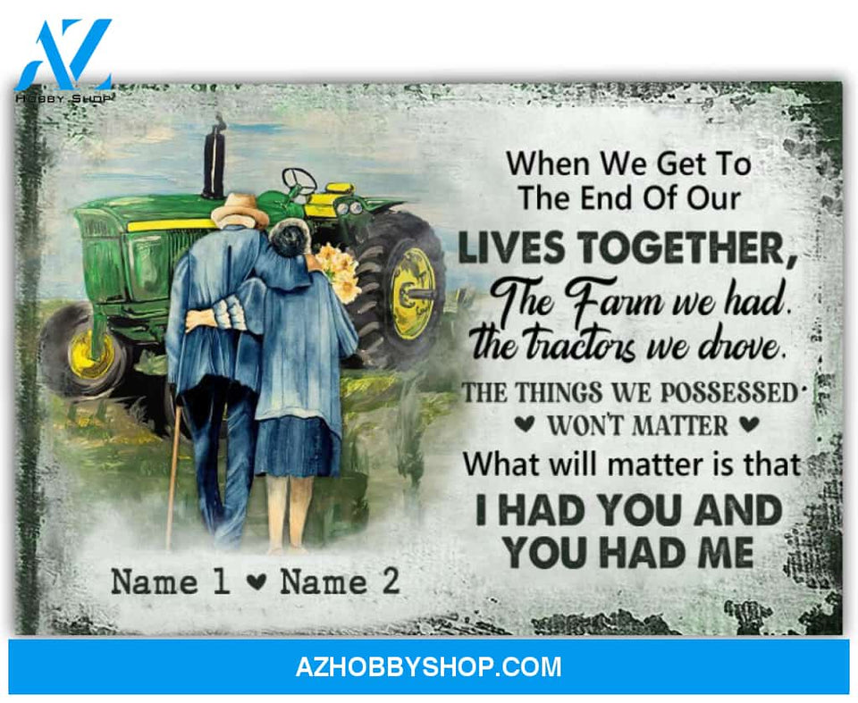 Famille Gift - Famer Old Couple - Farmer Customized Poster & Canvas