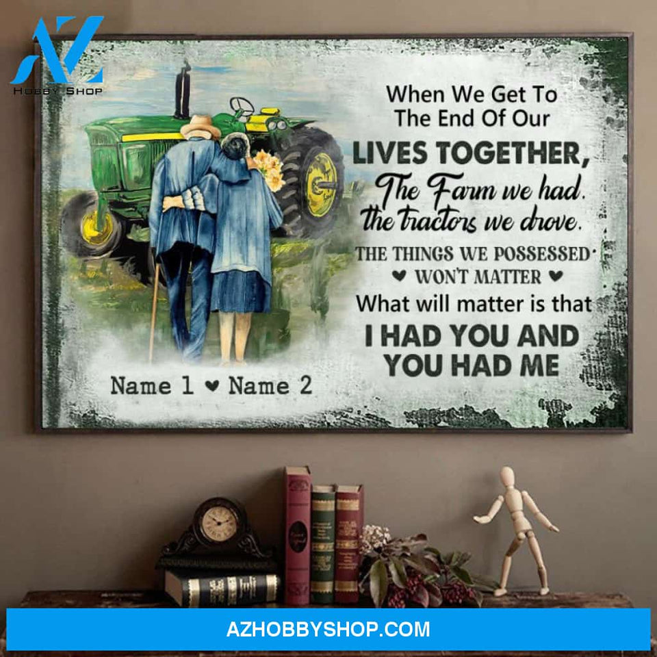 Famille Gift - Famer Old Couple - Farmer Customized Poster & Canvas