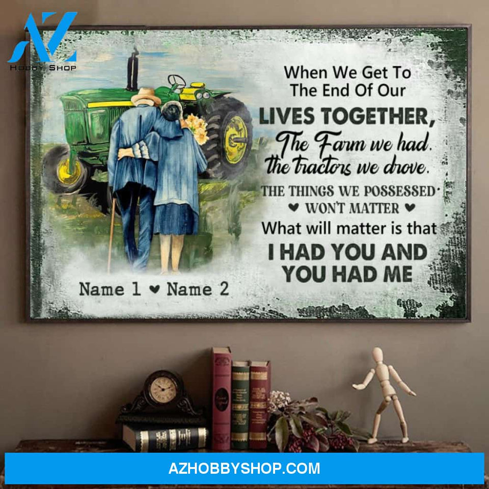 Famille Gift - Famer Old Couple - Farmer Customized Poster & Canvas