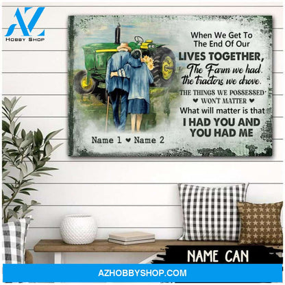 Famille Gift - Famer Old Couple - Farmer Customized Poster & Canvas
