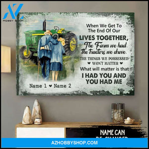 Famille Gift - Famer Old Couple - Farmer Customized Poster & Canvas