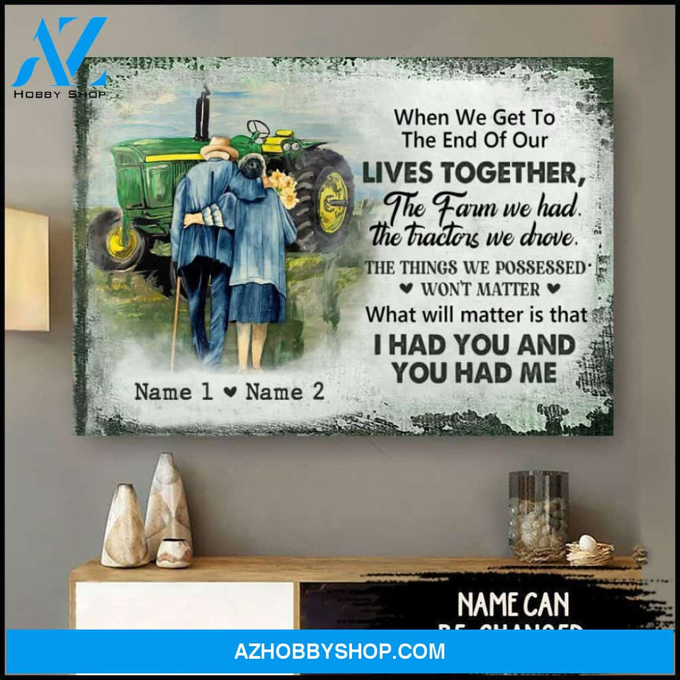 Famille Gift - Famer Old Couple - Farmer Customized Poster & Canvas