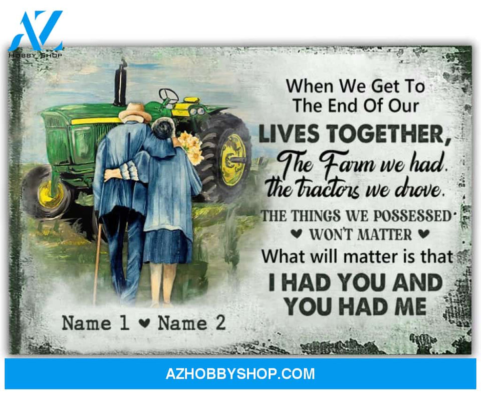 Famille Gift - Famer Old Couple - Farmer Customized Poster & Canvas