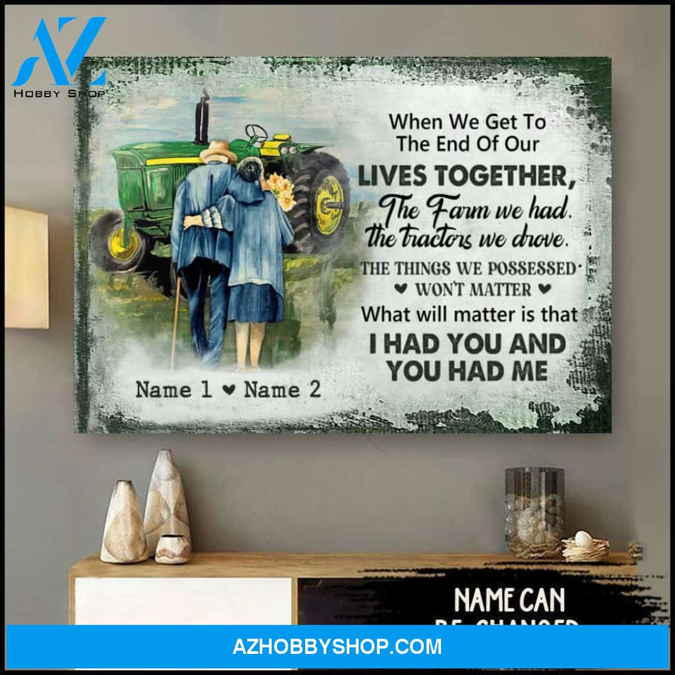 Famille Gift - Famer Old Couple - Farmer Customized Poster & Canvas