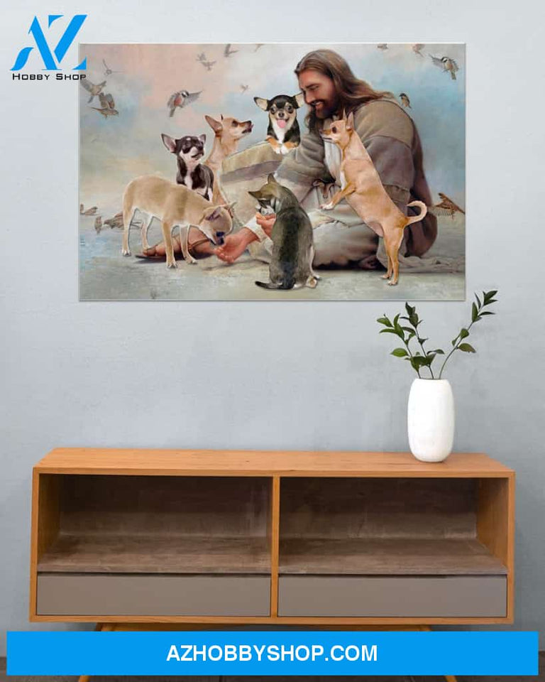 Famille Gift - God surrounded by Chihuahua angels - Poster/Canvas