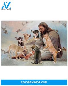 Famille Gift - God surrounded by Chihuahua angels - Poster/Canvas