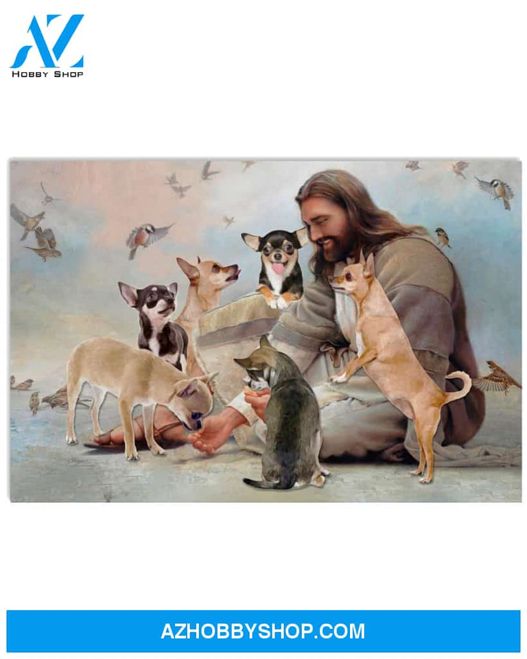 Famille Gift - God surrounded by Chihuahua angels - Poster/Canvas