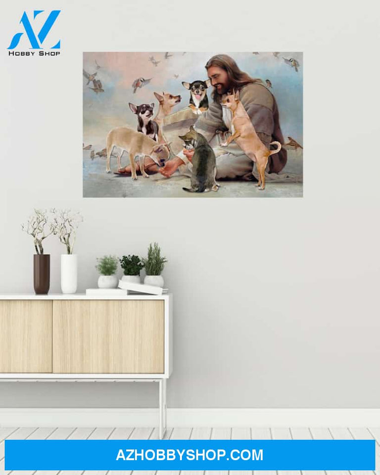 Famille Gift - God surrounded by Chihuahua angels - Poster/Canvas
