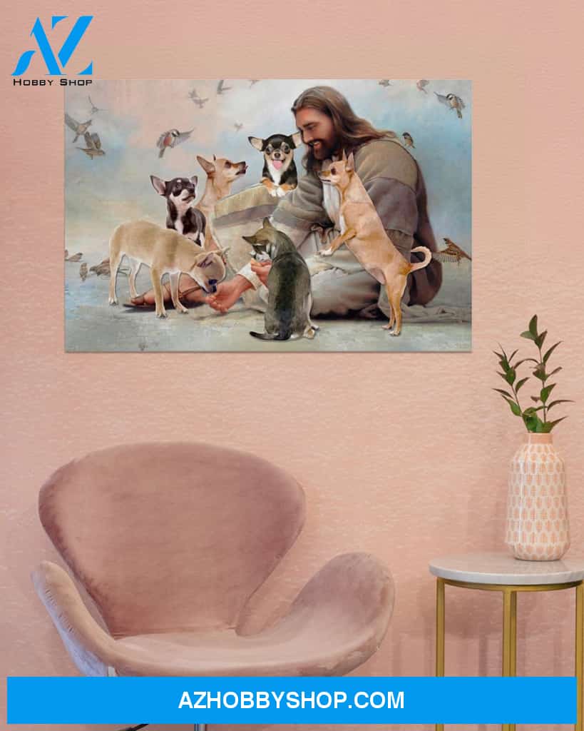 Famille Gift - God surrounded by Chihuahua angels - Poster/Canvas