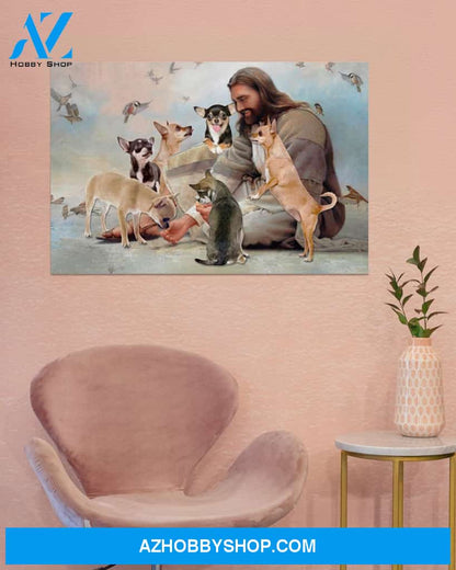 Famille Gift - God surrounded by Chihuahua angels - Poster/Canvas