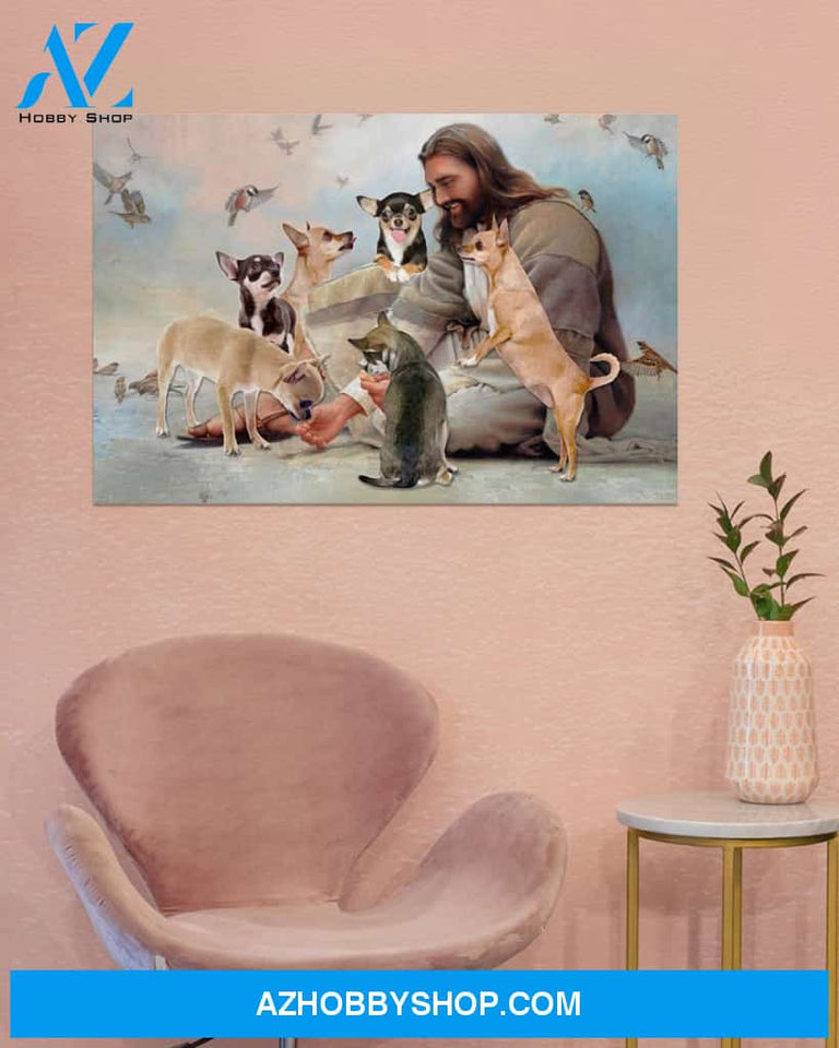 Famille Gift - God surrounded by Chihuahua angels - Poster/Canvas